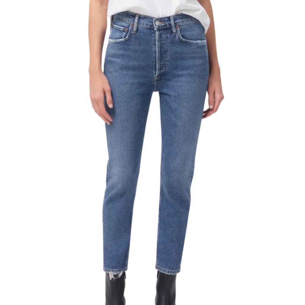 Naturally distressed Agolde Riley High Rise Jean / size 27